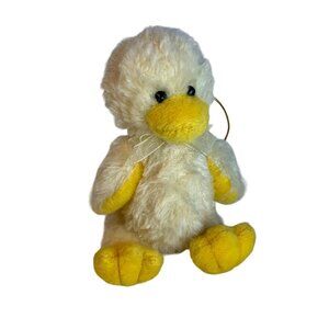 Bearington Chirp Duck Fully Jointed Plush Ornament 4" Adorable Yellow & White Mi